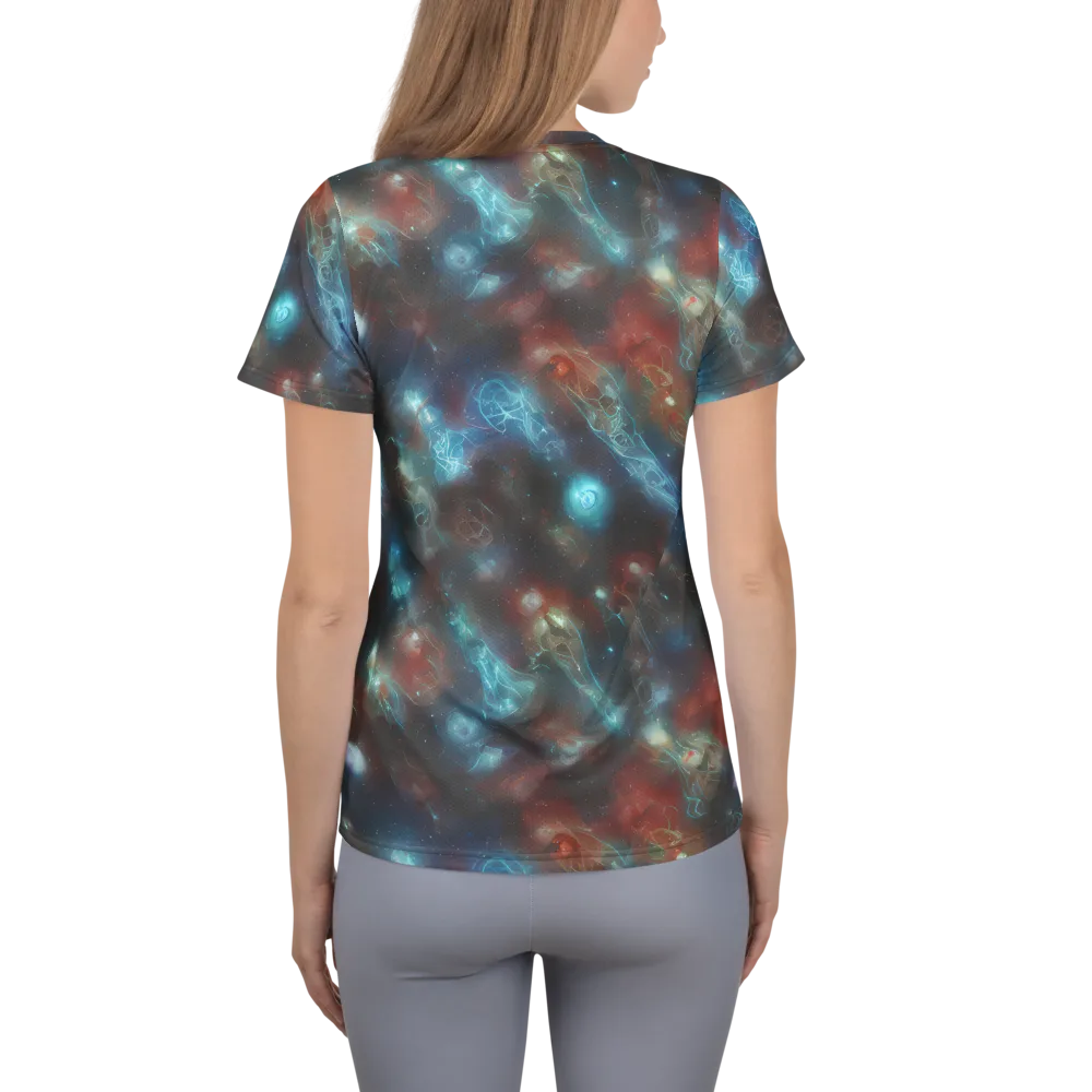 Astral Jellyfish on Women's Athletic T-Shirt — Back