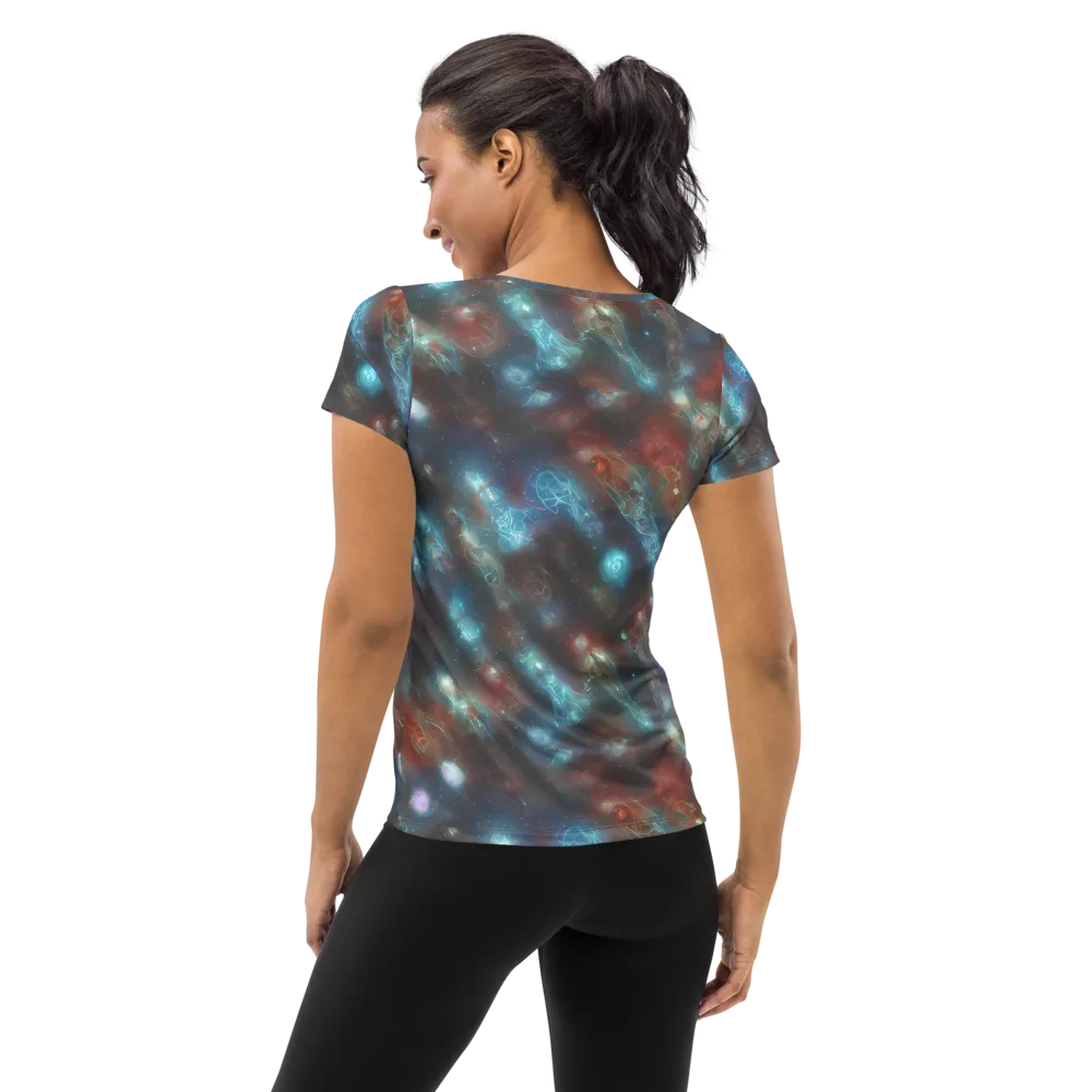 Astral Jellyfish on Women's Athletic T-Shirt — Back
