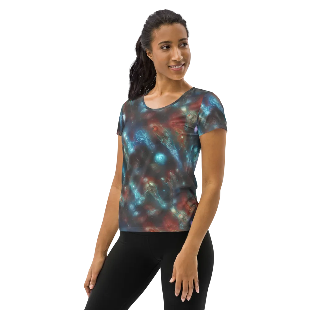 Astral Jellyfish on Women's Athletic T-Shirt — Left