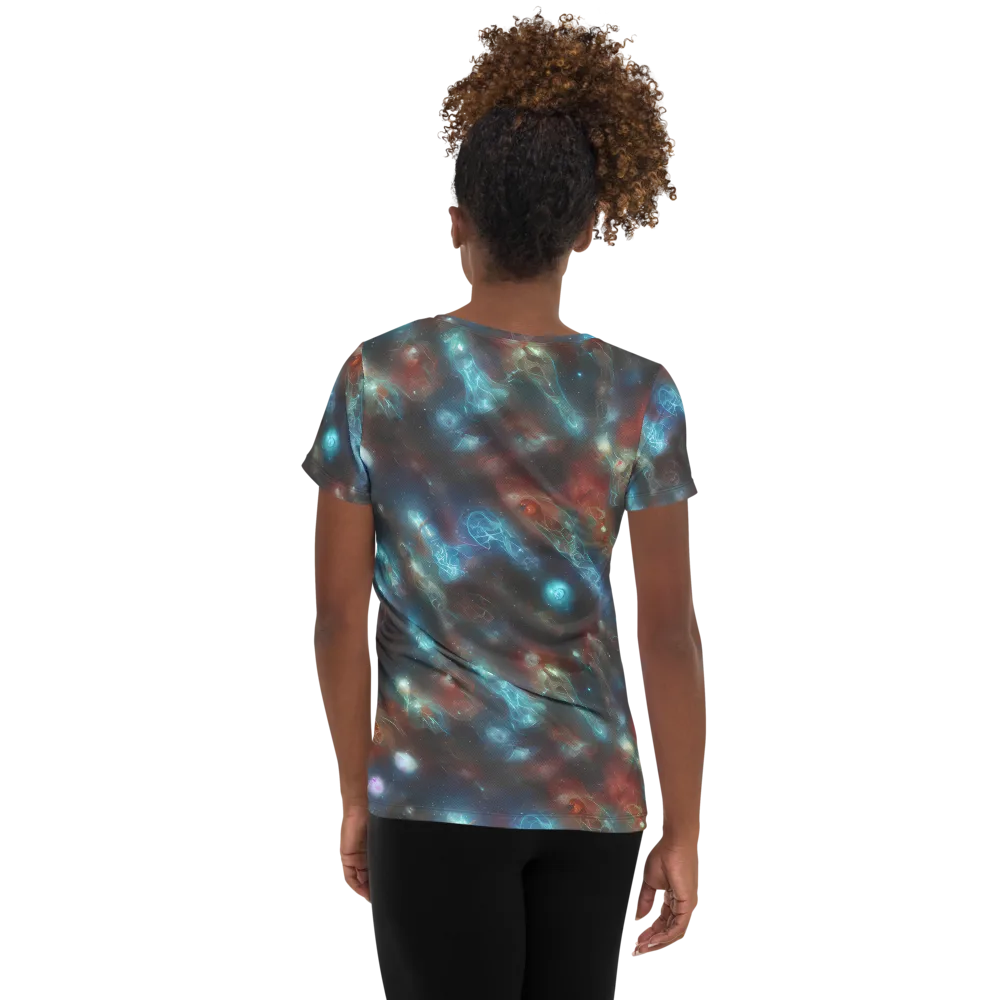 Astral Jellyfish on Women's Athletic T-Shirt — Back