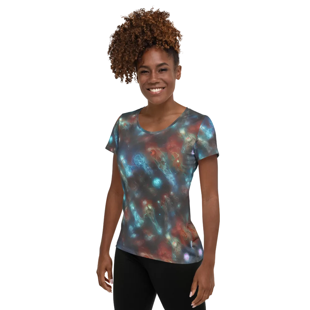 Astral Jellyfish on Women's Athletic T-Shirt — Left