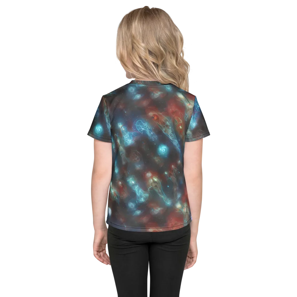 Astral Jellyfish on Kids Crew Neck T-Shirt — Back