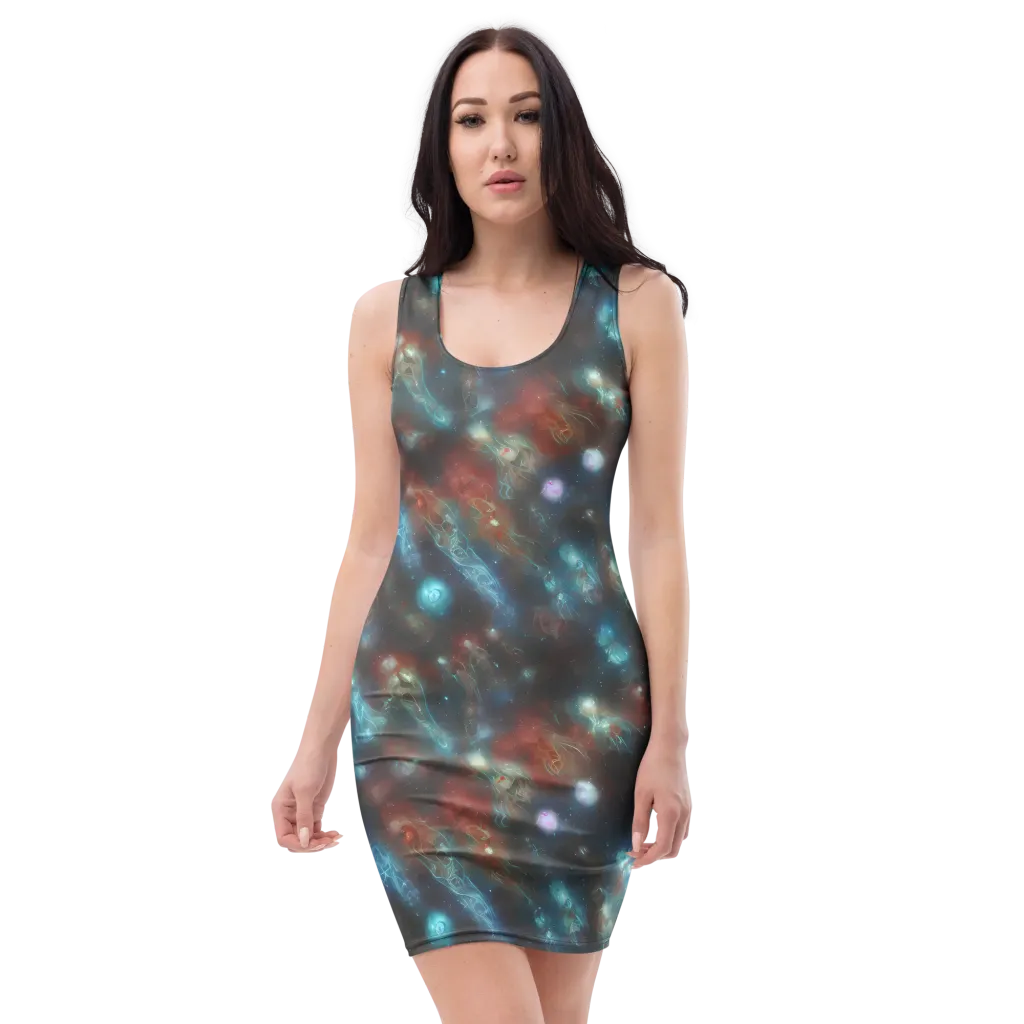 Astral Jellyfish on Bodycon Dress — Front