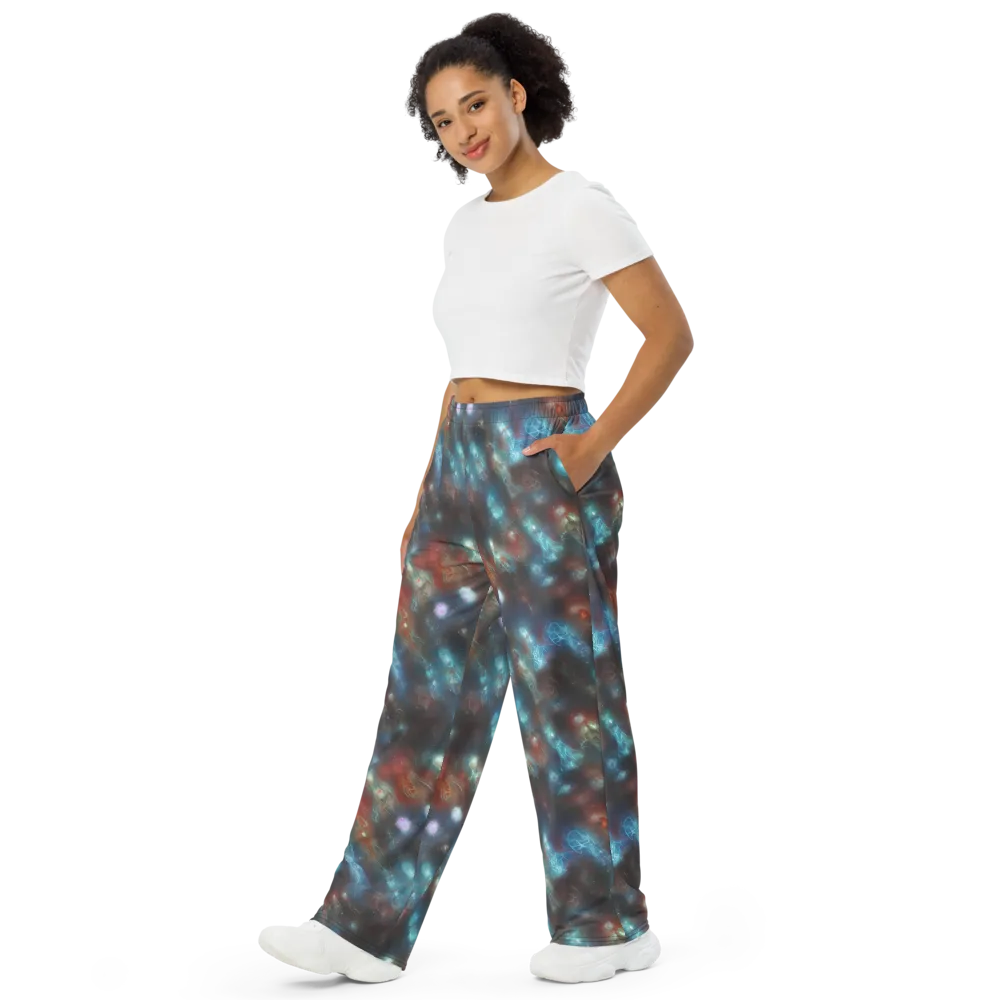 Astral Jellyfish on Wide-Leg Pants — Left Front