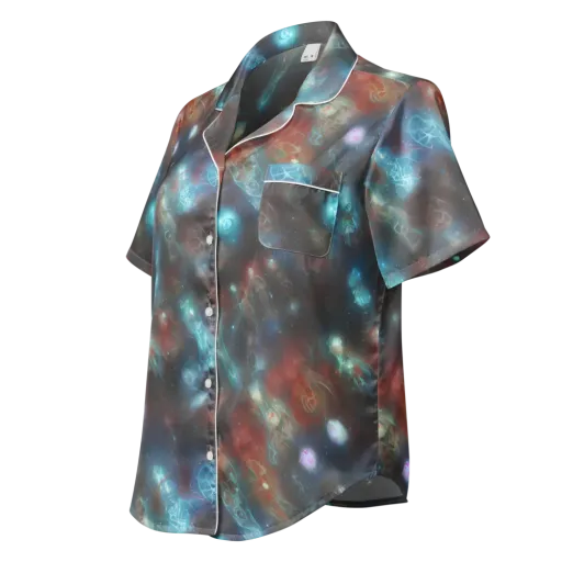 Astral Jellyfish on a Women's Short Sleeve Pajama Top