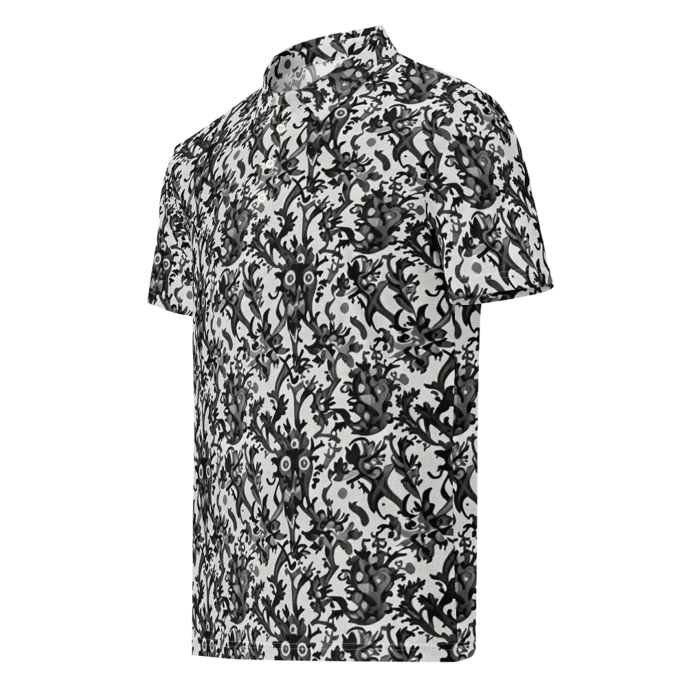 Inkwood Owls on Men's Slim Fit Polo Shirt — Left Front