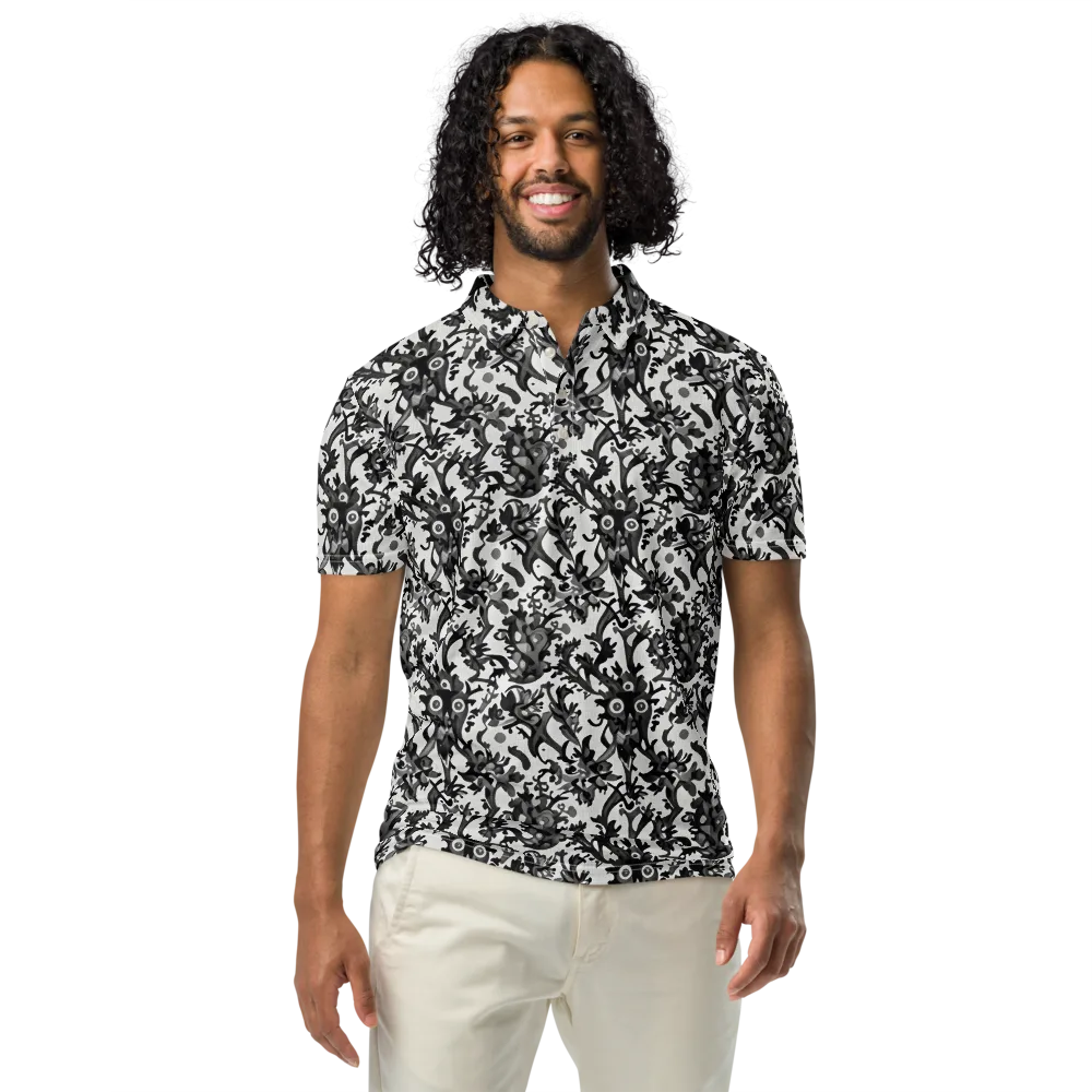 Inkwood Owls on Men's Slim Fit Polo Shirt — Front