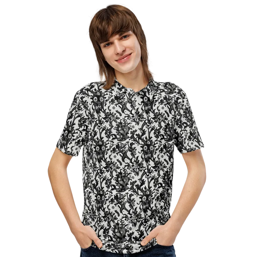 Inkwood Owls on Men's Slim Fit Polo Shirt — Front