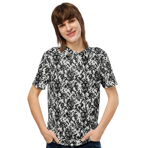 Inkwood Owls on a Men's Slim Fit Polo Shirt