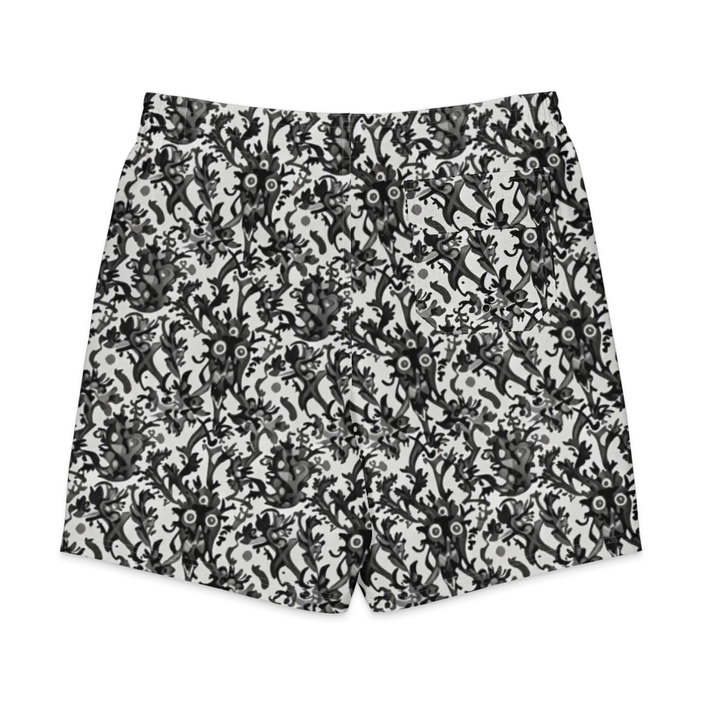 Inkwood Owls on Men's Board Shorts — Back
