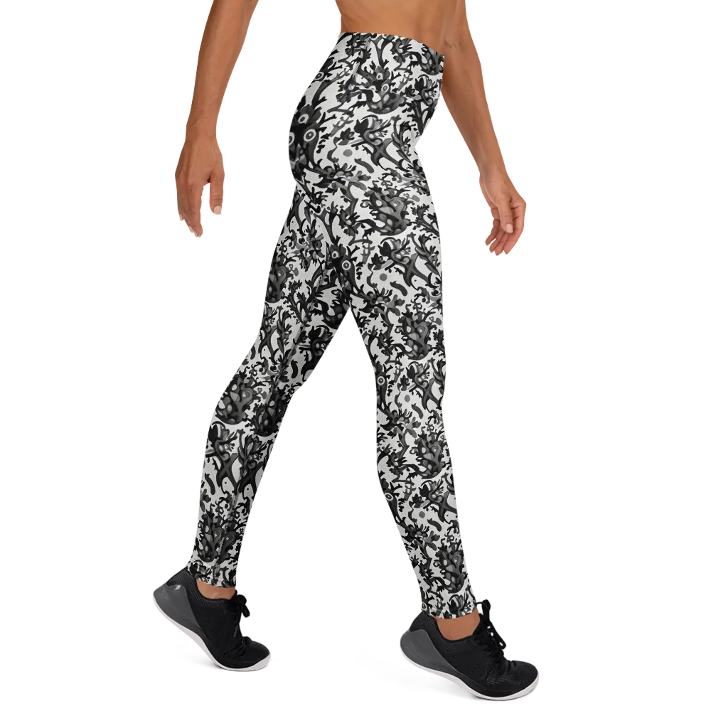 Inkwood Owls on Yoga Leggings — Right