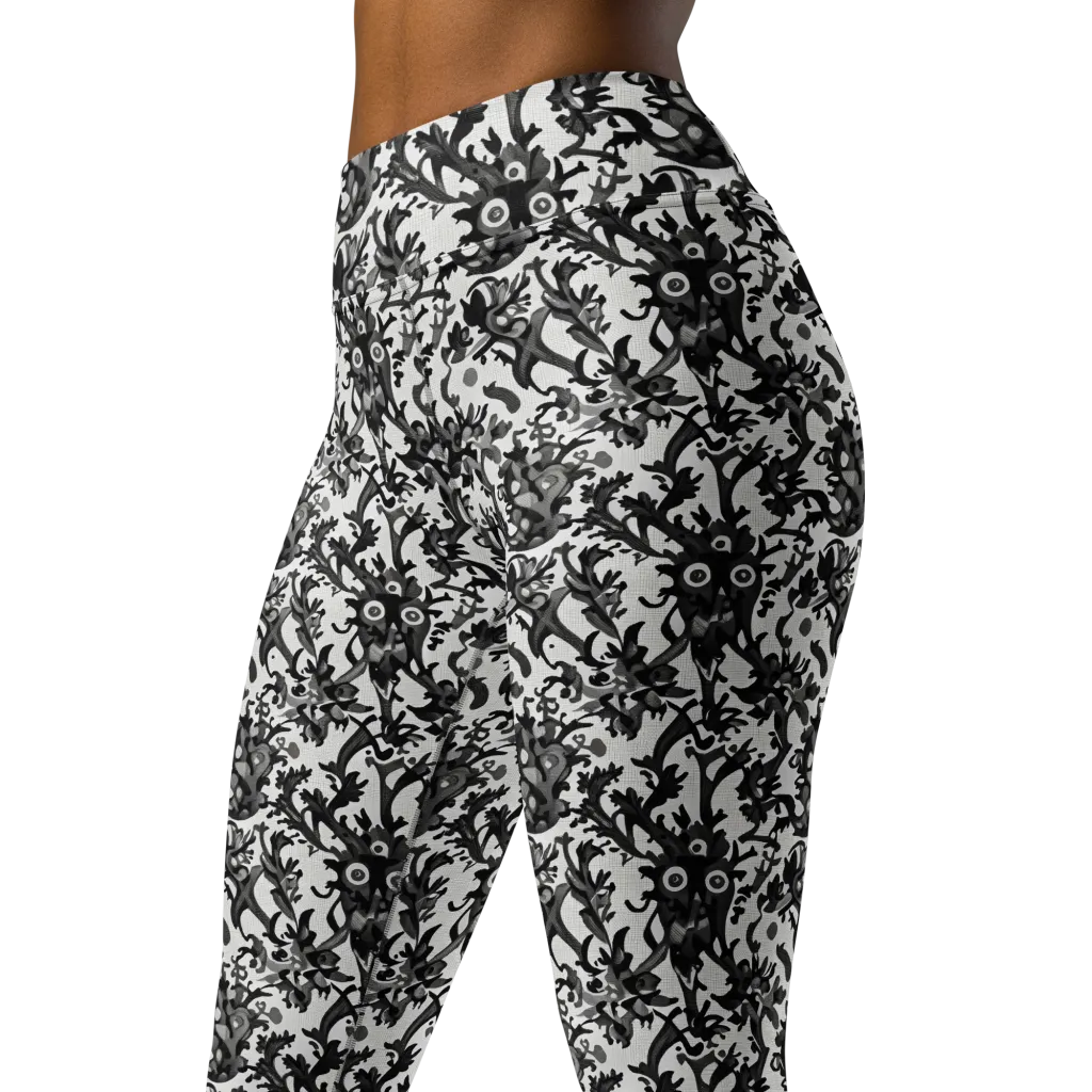 Inkwood Owls on Yoga Leggings — Left Front