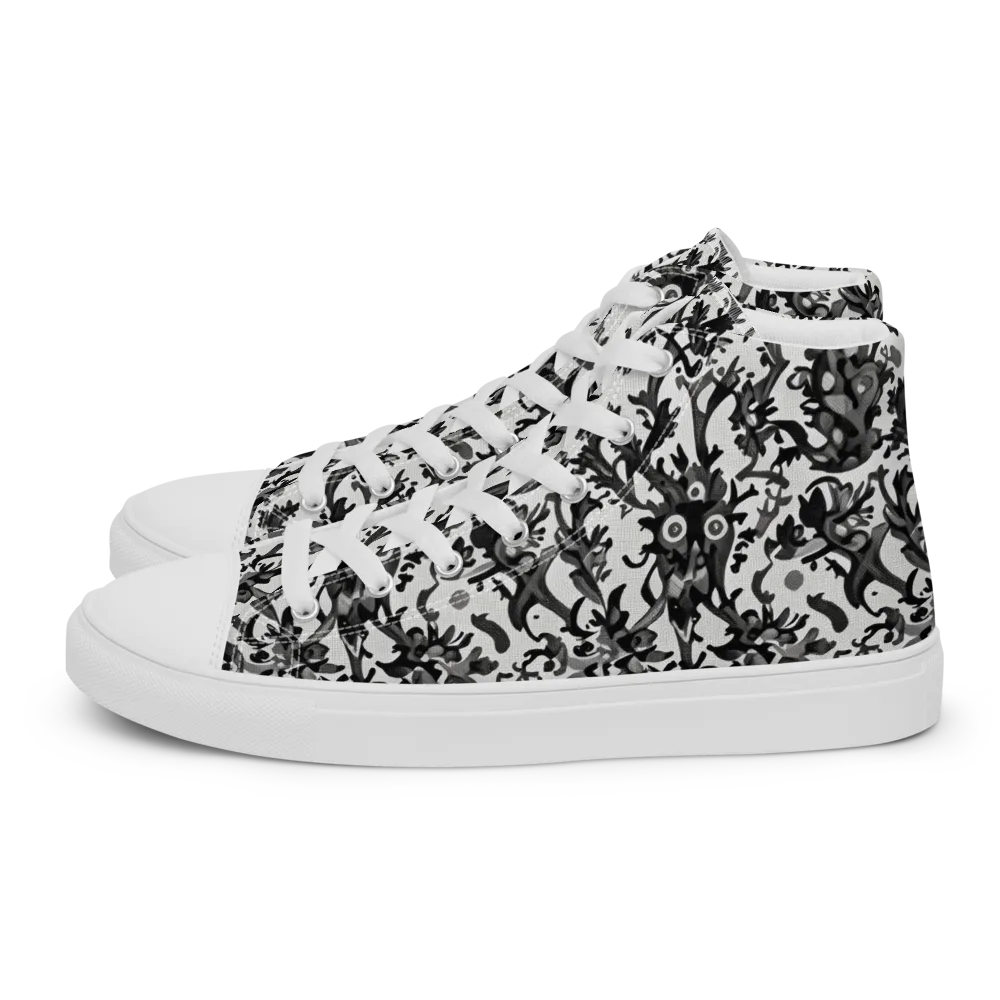 Inkwood Owls on Men's High Top Canvas Shoes — Left