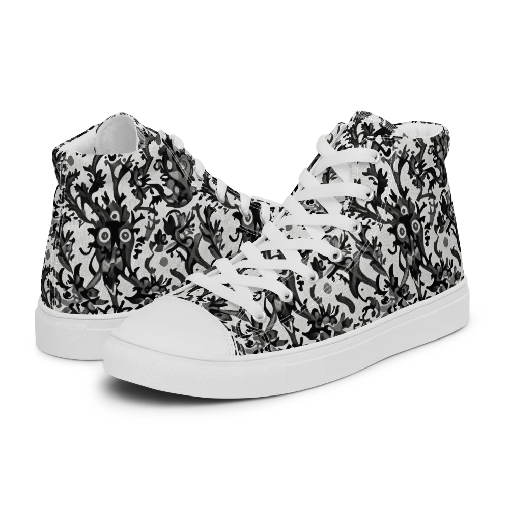 Inkwood Owls on Men's High Top Canvas Shoes — Left