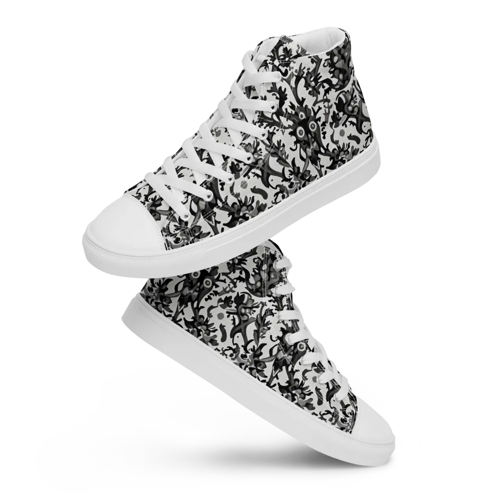 Inkwood Owls on Men's High Top Canvas Shoes — Front