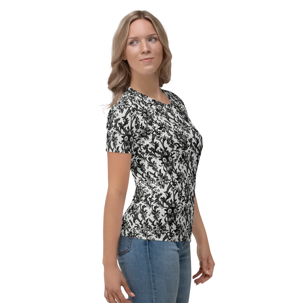 Inkwood Owls on Women's Crew Neck T-Shirt — Right