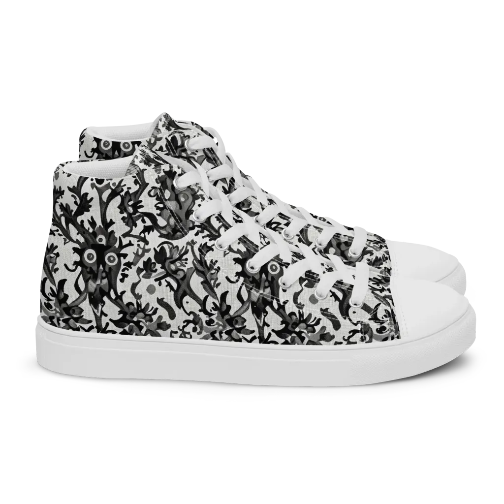 Inkwood Owls on Women's High Top Canvas Shoes — Right