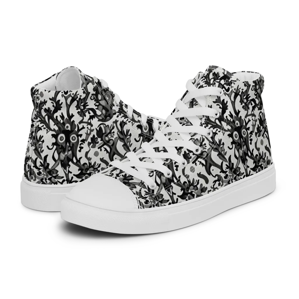 Inkwood Owls on Women's High Top Canvas Shoes — Left