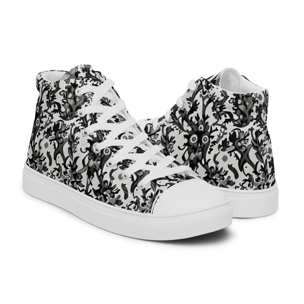 Inkwood Owls on Women's High Top Canvas Shoes — Right