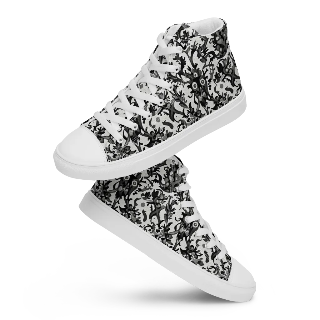 Inkwood Owls on Women's High Top Canvas Shoes — Front