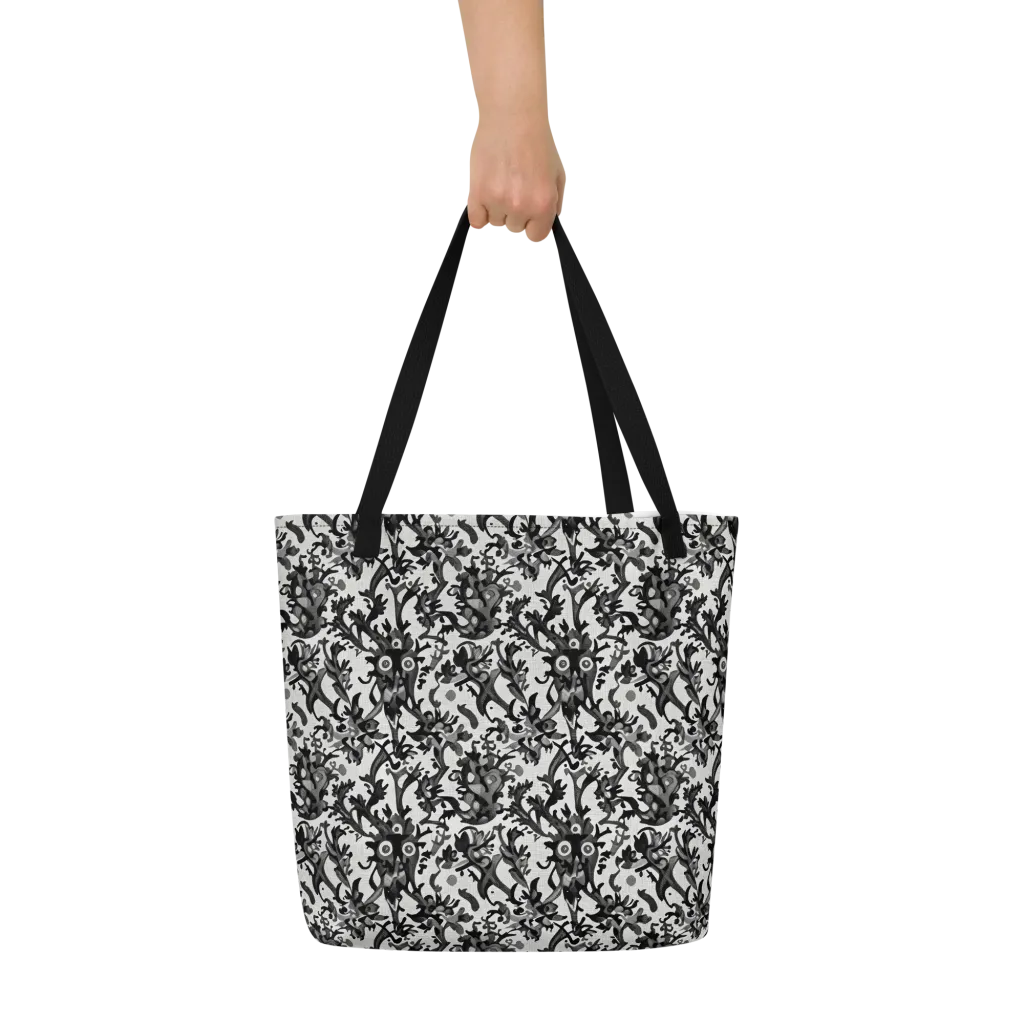 Inkwood Owls on Large Tote Bag W/ Pocket — Front