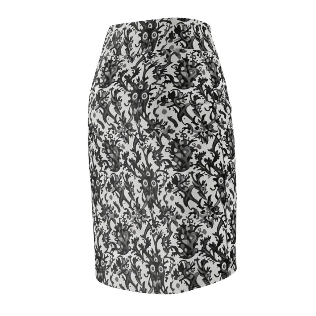Inkwood Owls on Pencil Skirt — Back Side