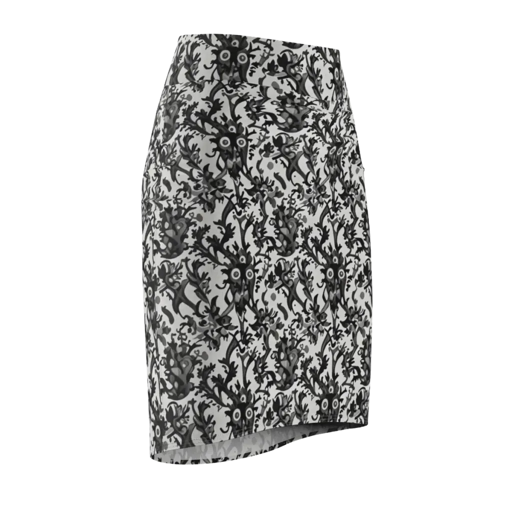 Inkwood Owls on Pencil Skirt — Front Side