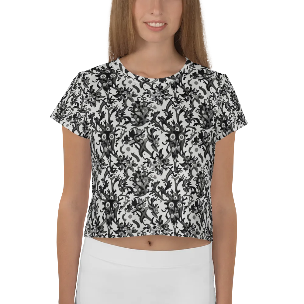 Inkwood Owls on Crop Tee — Front