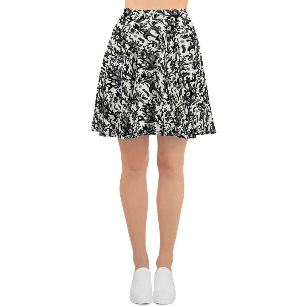Inkwood Owls on Skater Skirt — Front