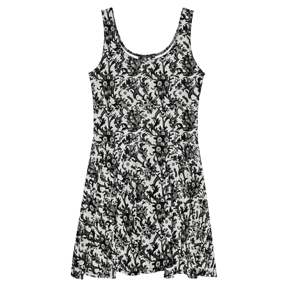 Inkwood Owls on Skater Dress — Front