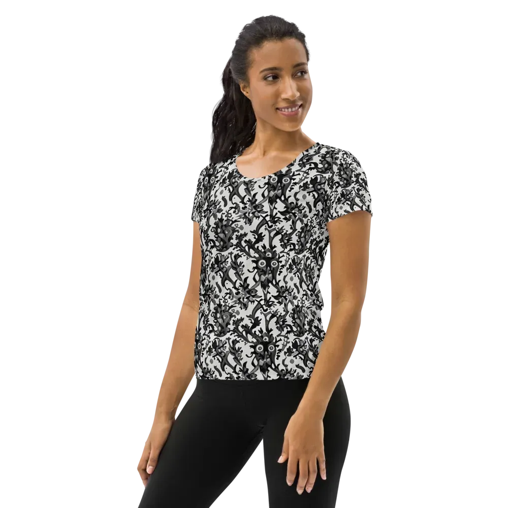 Inkwood Owls on Women's Athletic T-Shirt — Left