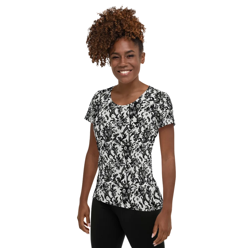 Inkwood Owls on Women's Athletic T-Shirt — Left