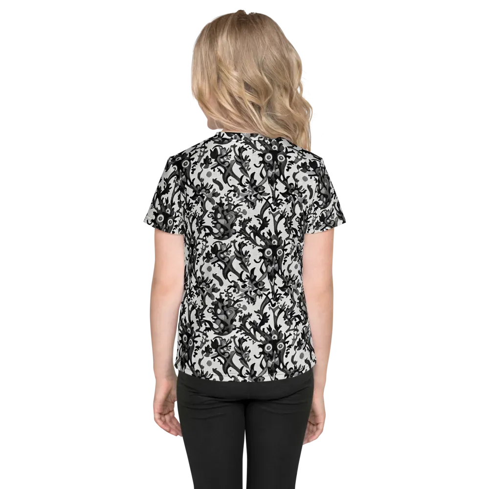 Inkwood Owls on Kids Crew Neck T-Shirt — Back
