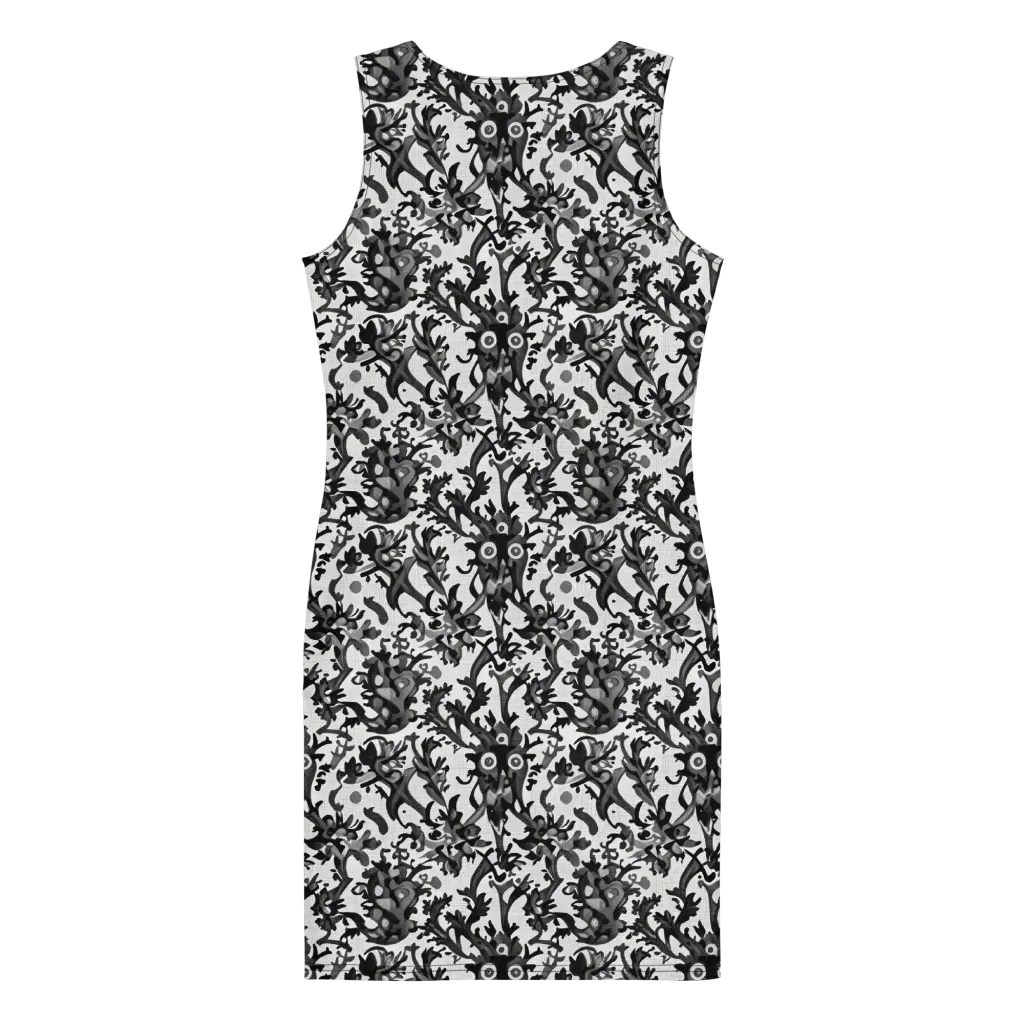 Inkwood Owls on Bodycon Dress — Back