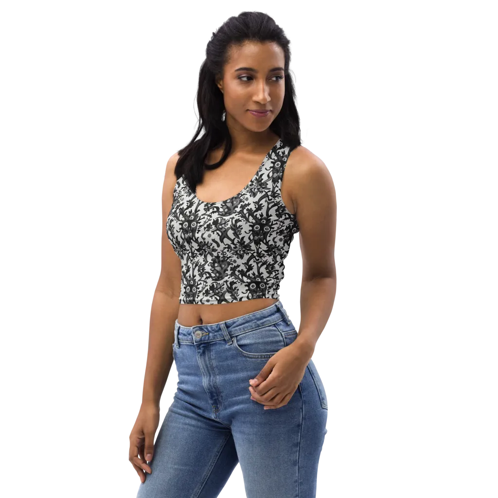 Inkwood Owls on Crop Top — Left Front