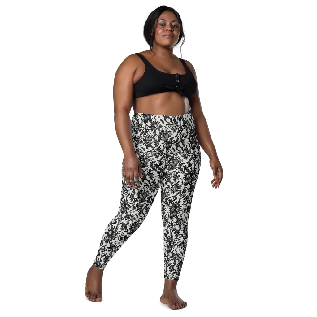Inkwood Owls on Leggings with Pockets — Front