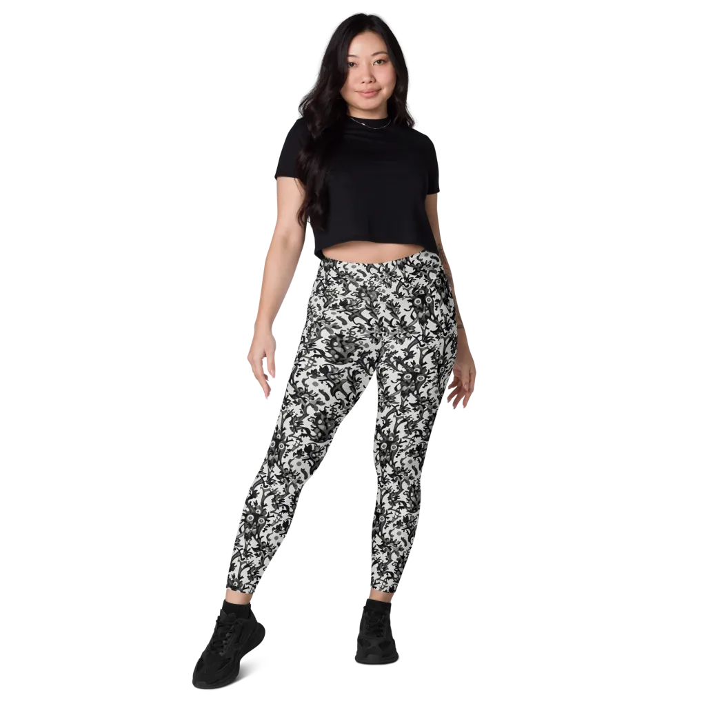 Inkwood Owls on Leggings with Pockets — Front
