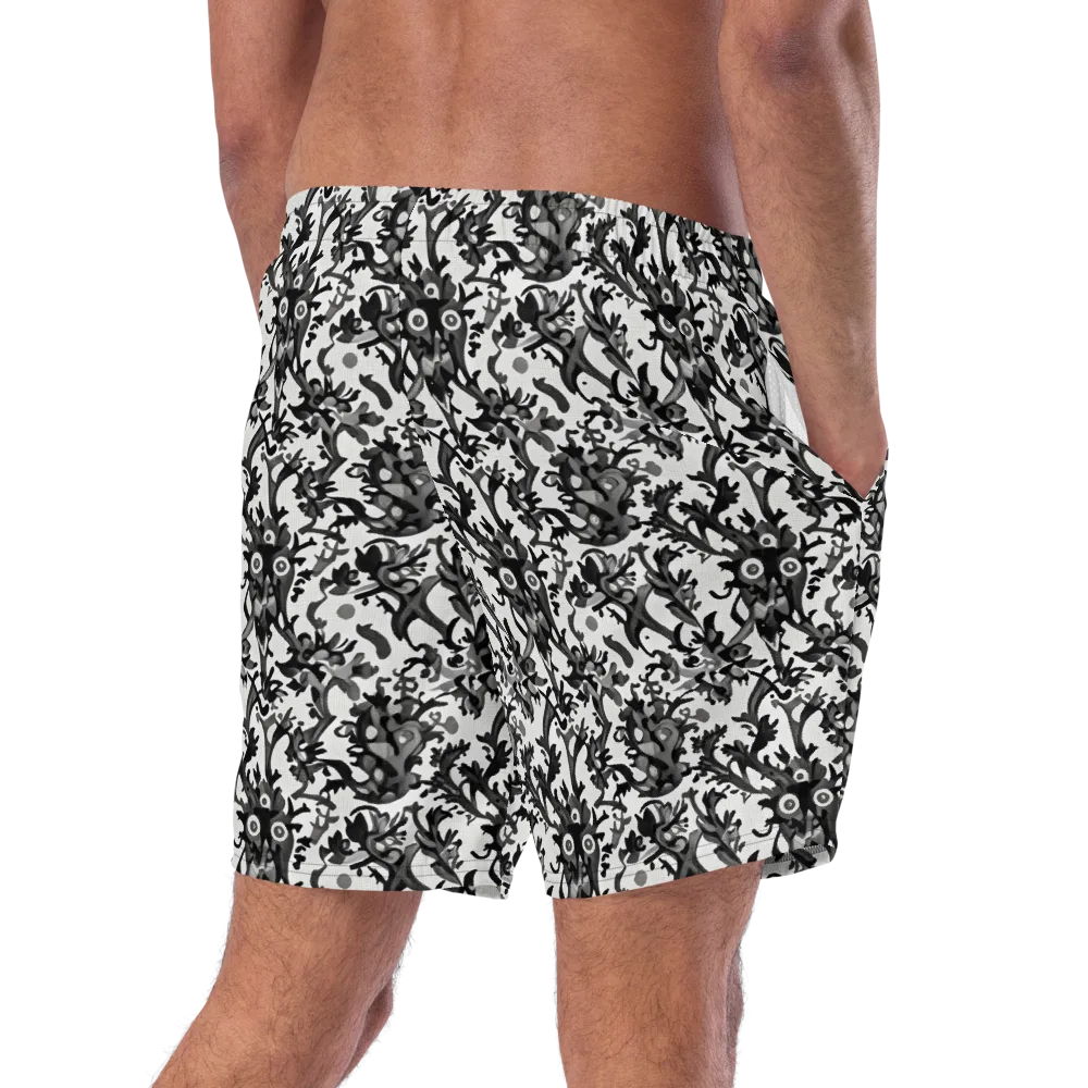 Inkwood Owls on Swim Trunks — Right Back