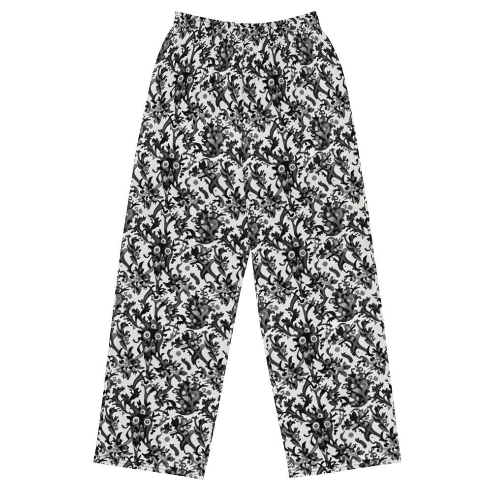 Inkwood Owls on Wide-Leg Pants — Front