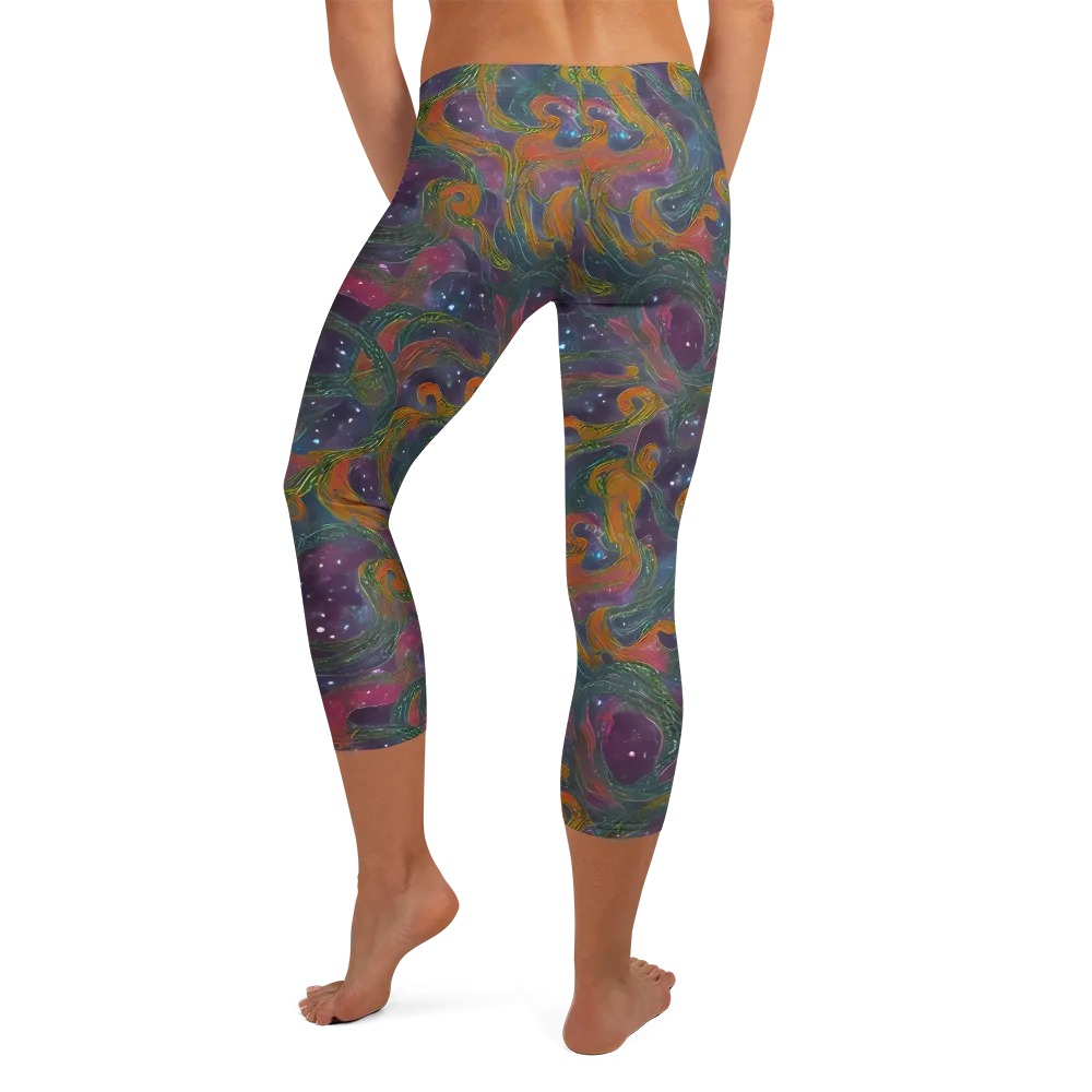 Violet Whirlpool on Capri Leggings — Back