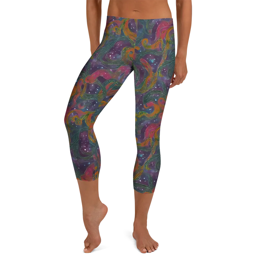 Violet Whirlpool on Capri Leggings — Front