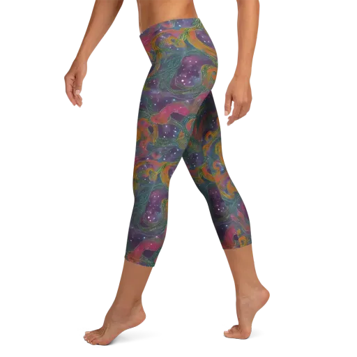 Violet Whirlpool on a Capri Leggings