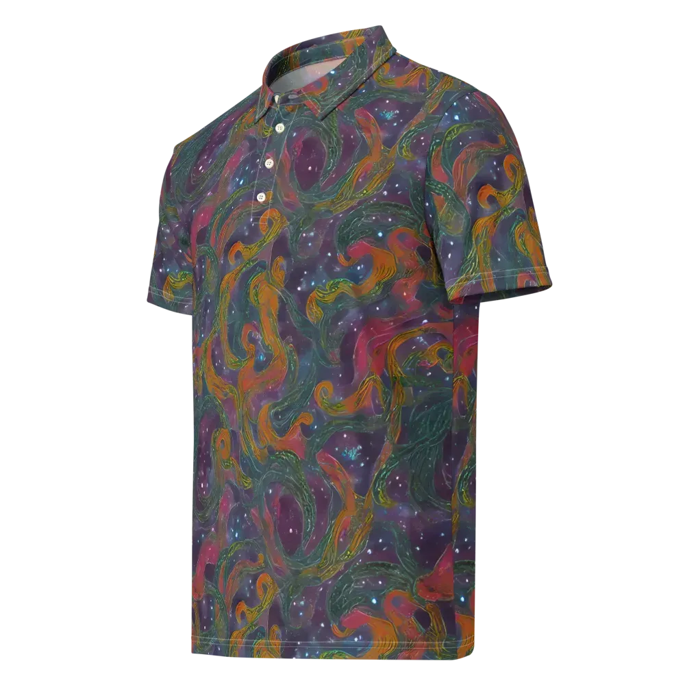 Violet Whirlpool on Men's Slim Fit Polo Shirt — Left Front