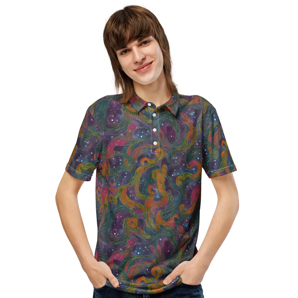 Violet Whirlpool on Men's Slim Fit Polo Shirt — Front
