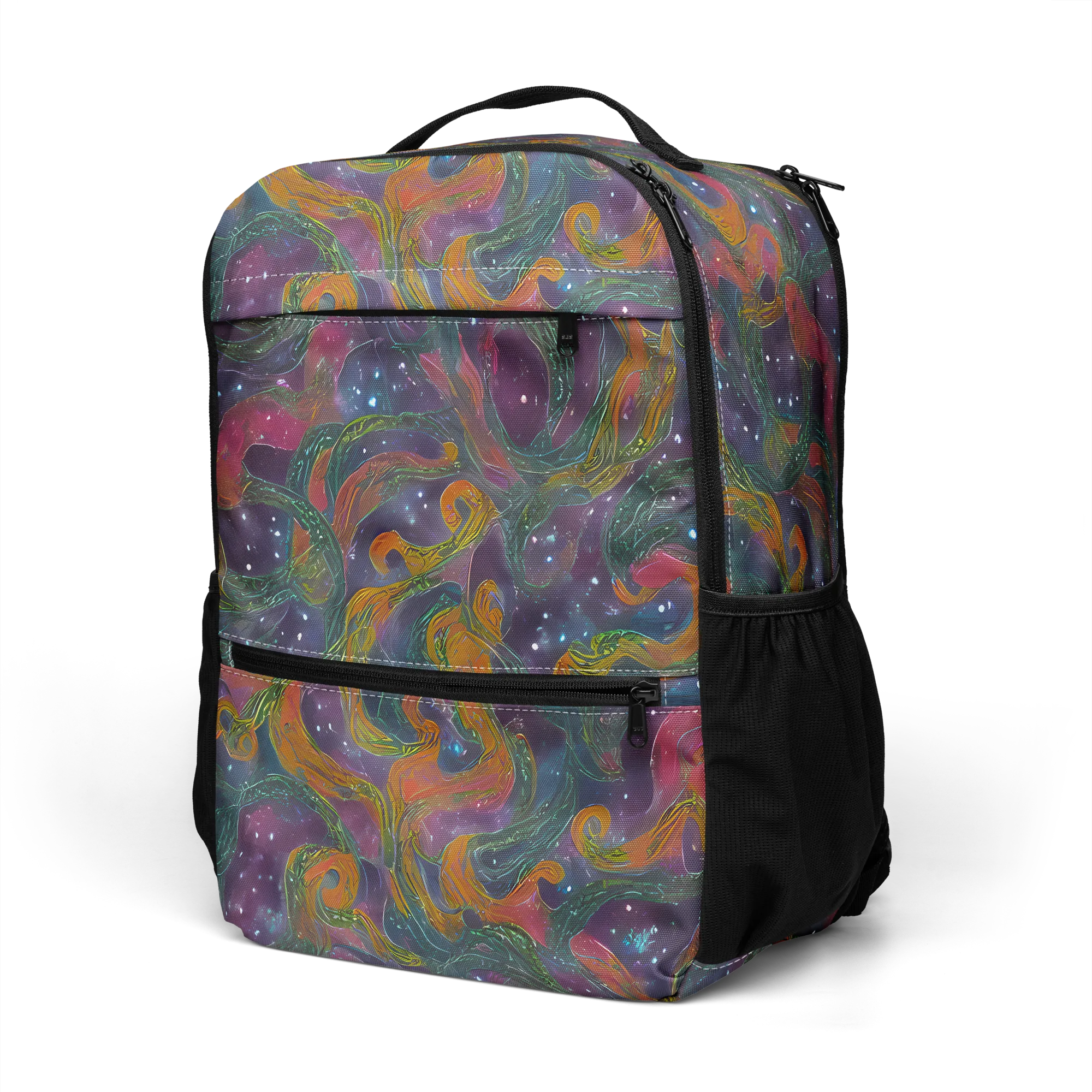 Violet Whirlpool on Utility Backpack — Left Front