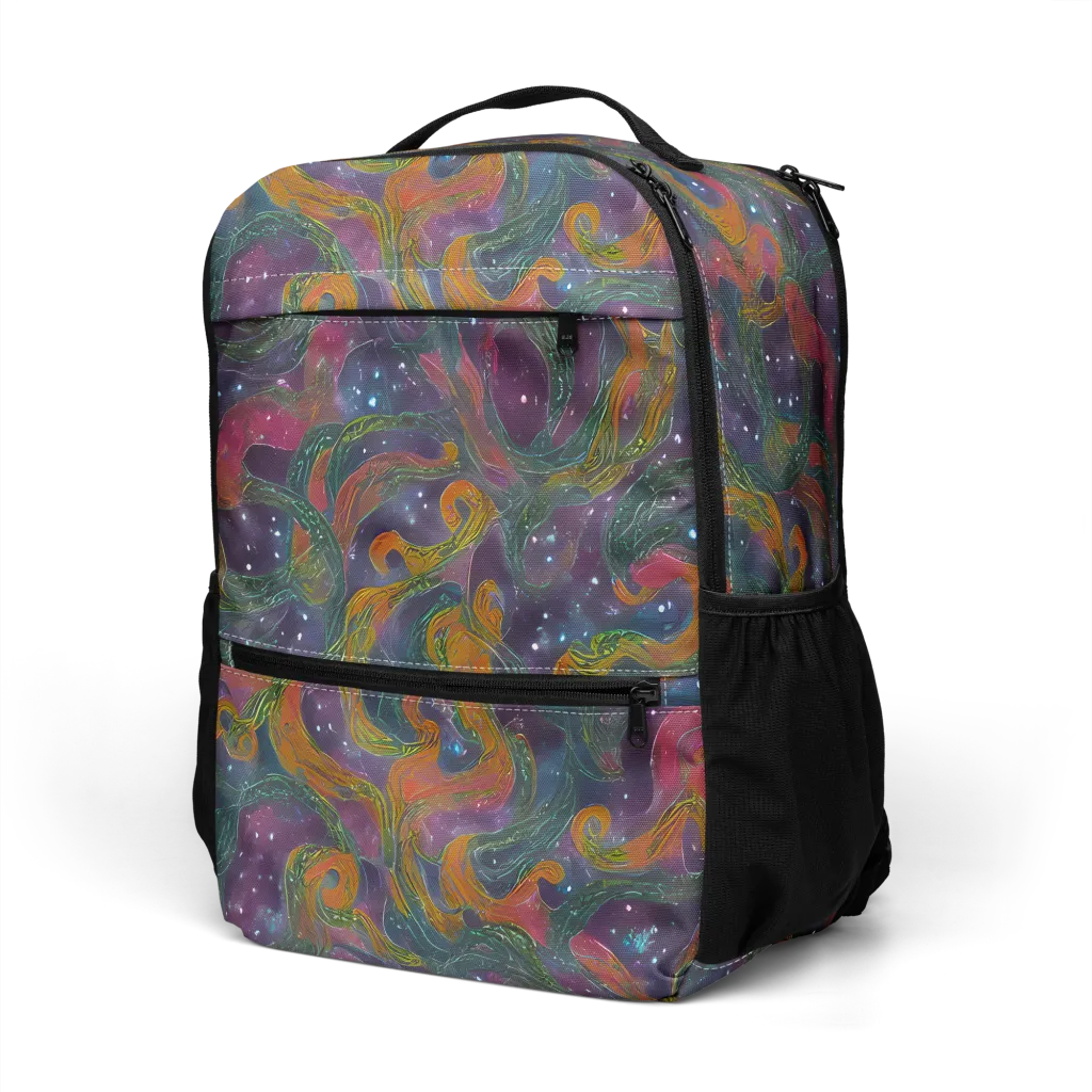 Violet Whirlpool on Utility Backpack — Left Front