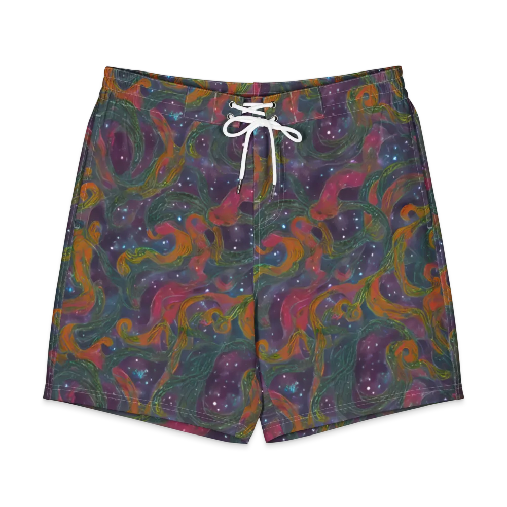 Violet Whirlpool on Men's Board Shorts — Front