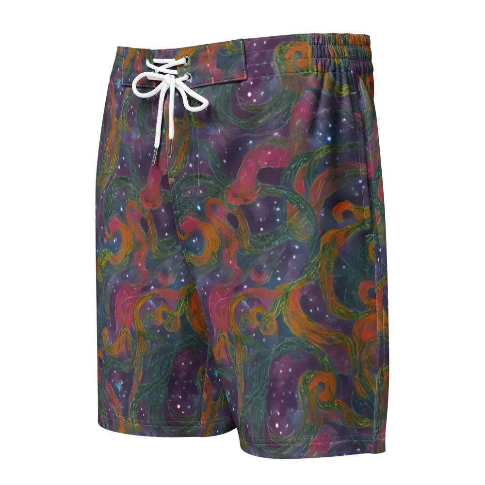 Violet Whirlpool on Men's Board Shorts — Front