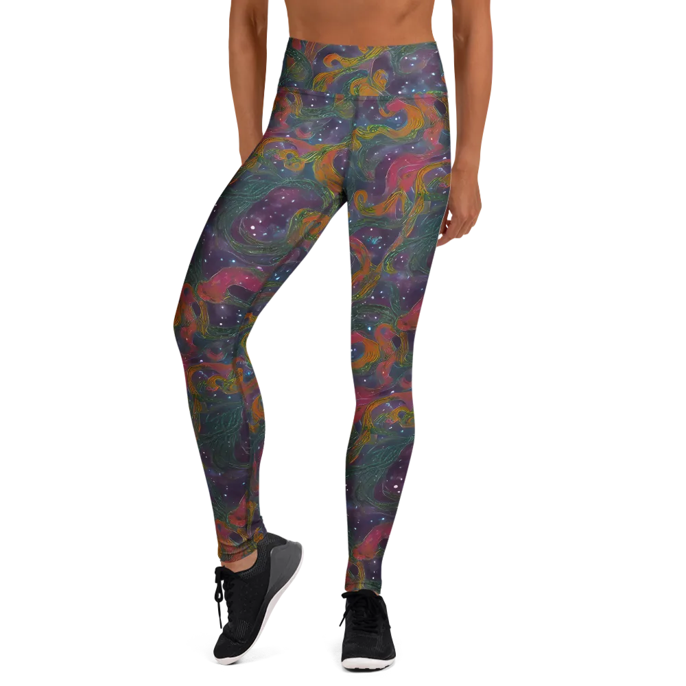 Violet Whirlpool on Yoga Leggings — Front