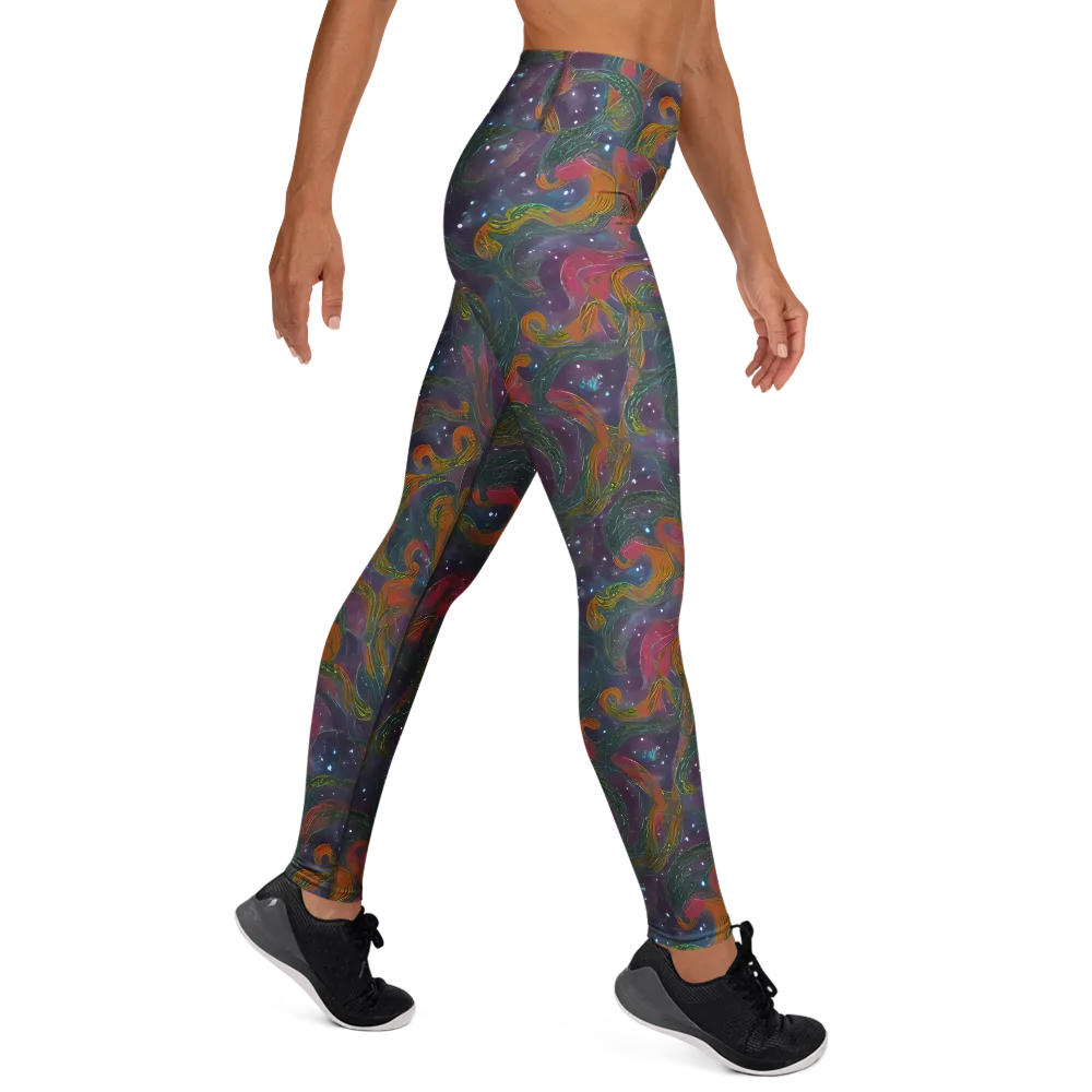 Violet Whirlpool on Yoga Leggings — Right